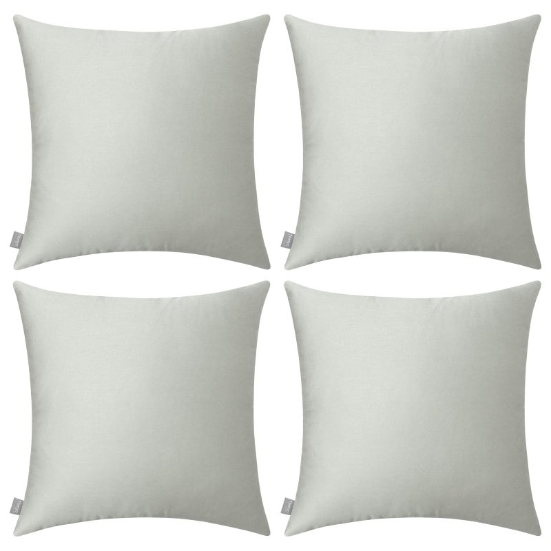 Thmyo 4-Pack 100% Cotton Comfortable Solid Decorative Throw Pillow Case,Thmyo Square Cushion Cover Pillowcase Sublimation Blank Pillow Covers DIY Throw Pillowcase for Sofa Bedroom(16x16 inch/ 40x40cm,Grey) - Image 1